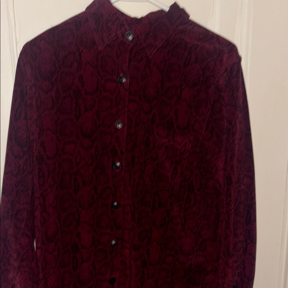 Denim&Co Burgundy Dress Shirt